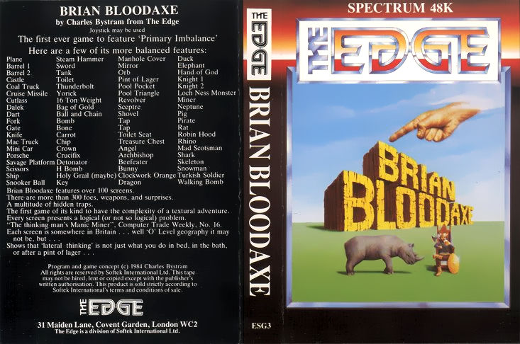 Brian Bloodaxe box art for ZX Spectrum